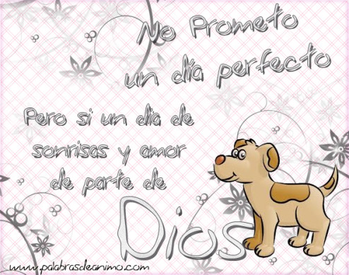 No prometo un dia perfecto pero si un dia de sonrisas y amor de parte de Dios